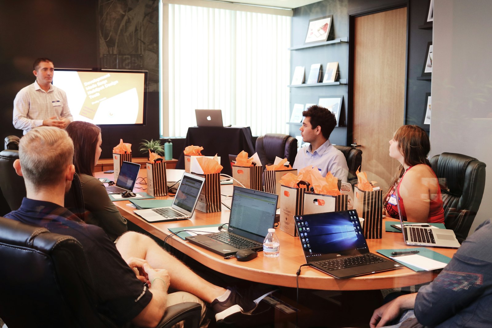 Investment professionals in a working session